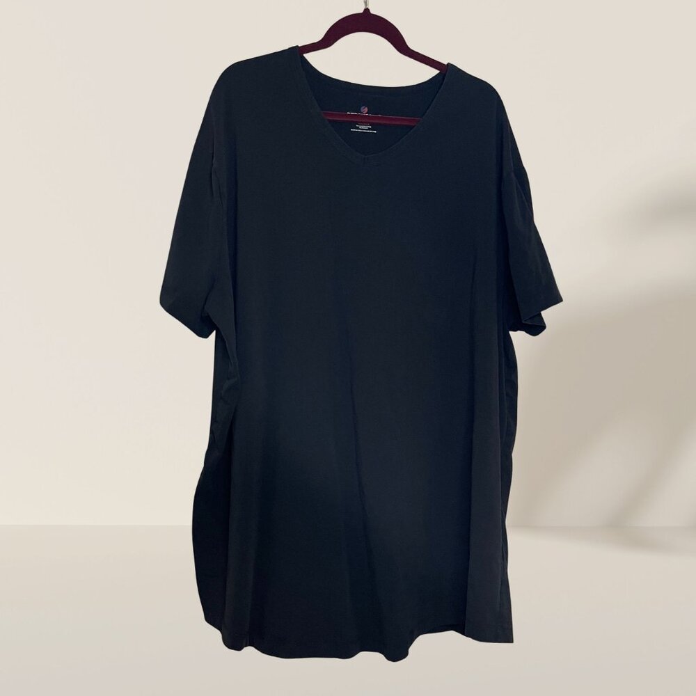 Strongsize Black V-Neck T-Shirt Big & Tall Size 4XL / 4TG
